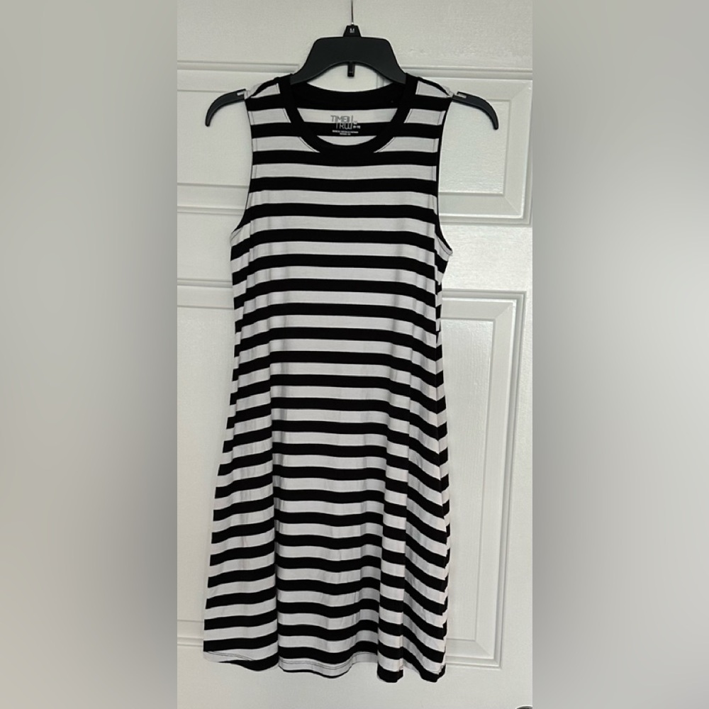 Swing Dress Black and White Stripped